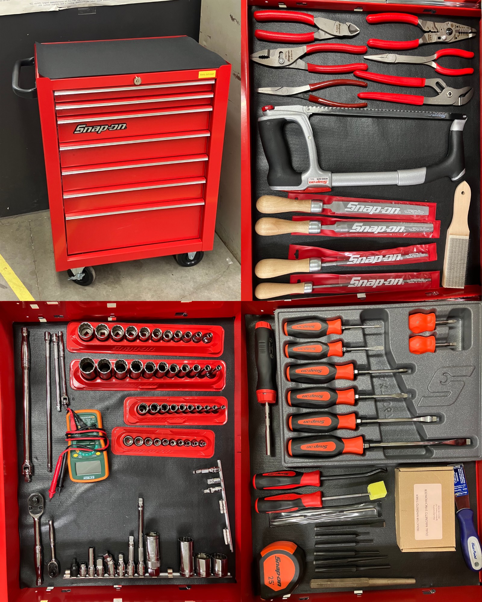 My new toolbox and the tools arranged inside it